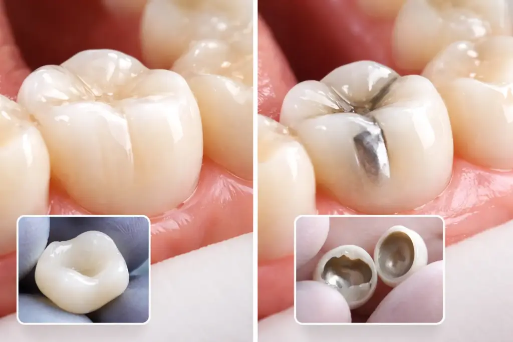 Zirconium Crowns vs Porcelain: Differences, Lifespan & Costs 1 zirconium crowns vs porcelain veneers